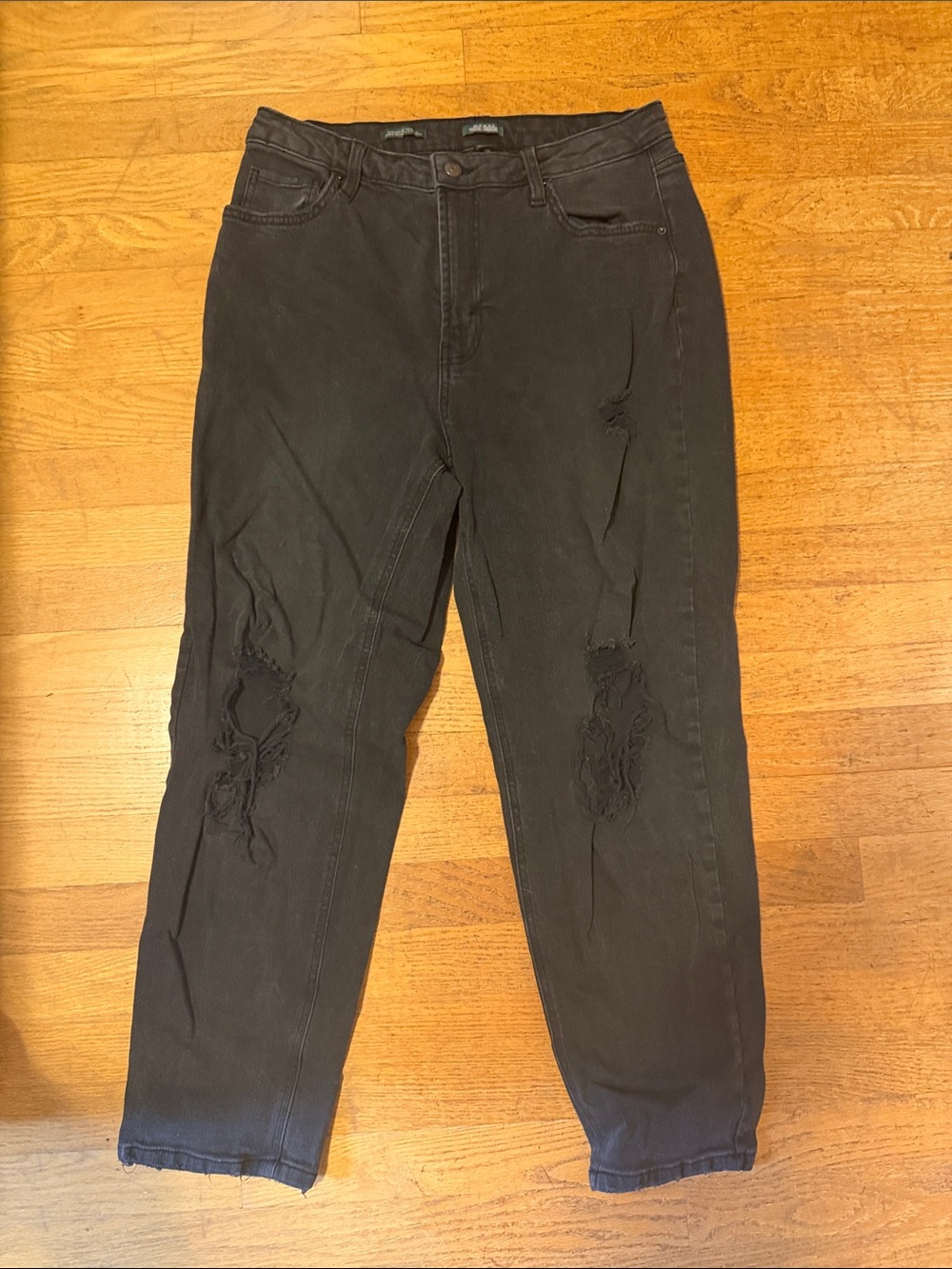wild fable Black Distressed Boyfriend Jeans